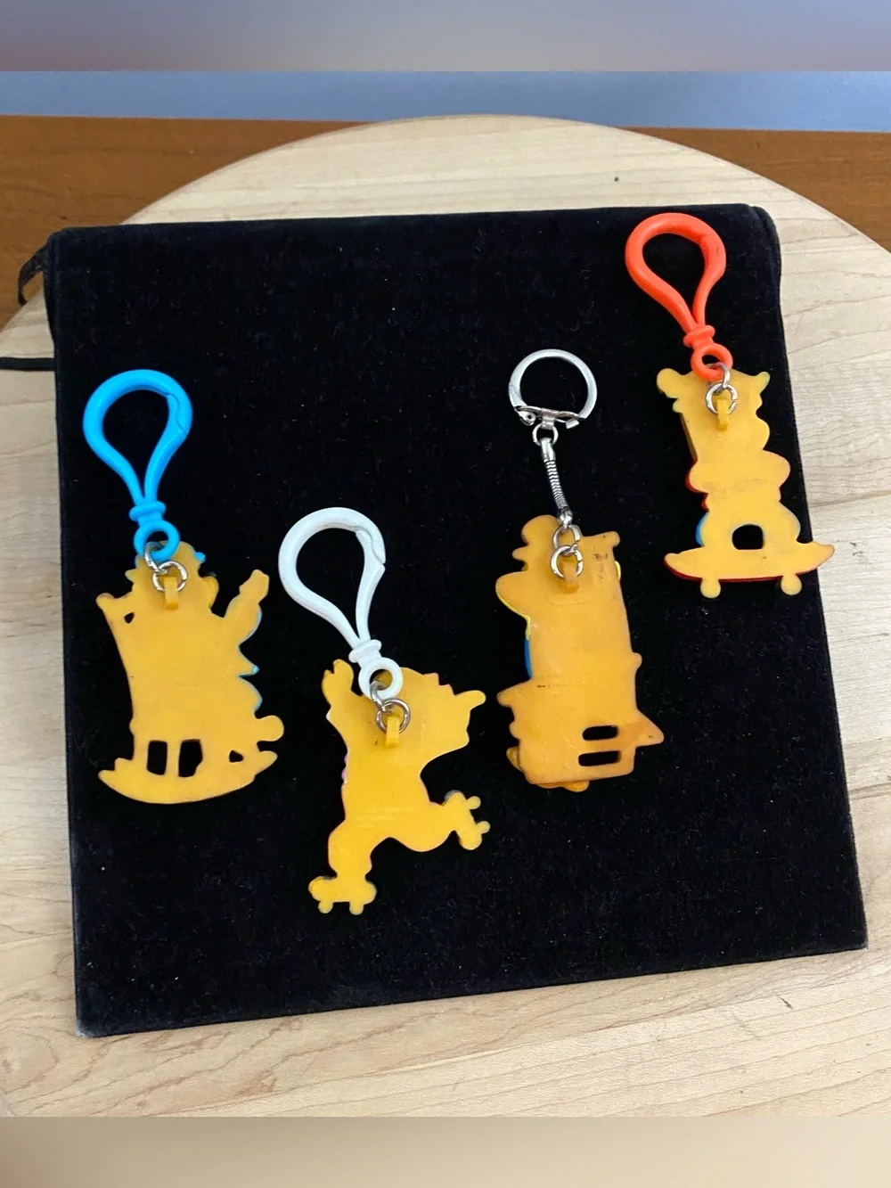 Vintage 80s Berenstain Bears Keychain Lot of 4 Papa Mama Brother Sister PVC Clip